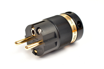 IeGO 8085−Au - schuko connector - black - gold plated Furukawa copper 