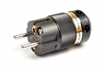 IeGO 8075−Rh - wtyk schuko - czarny - rodowana miedź Furukawa